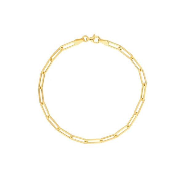 3.80mm Hollow Paper Clip Chain with Pear Lock