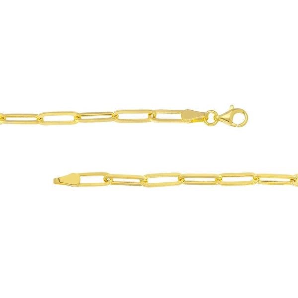 3.80mm Hollow Paper Clip Chain with Pear Lock