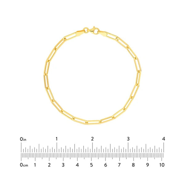 3.80mm Hollow Paper Clip Chain with Pear Lock