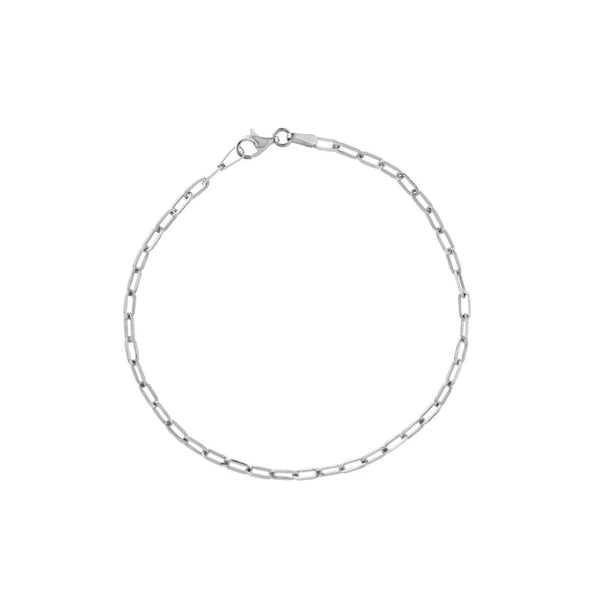 2.5mm Paper Clip Chain with Pear Shape Lock