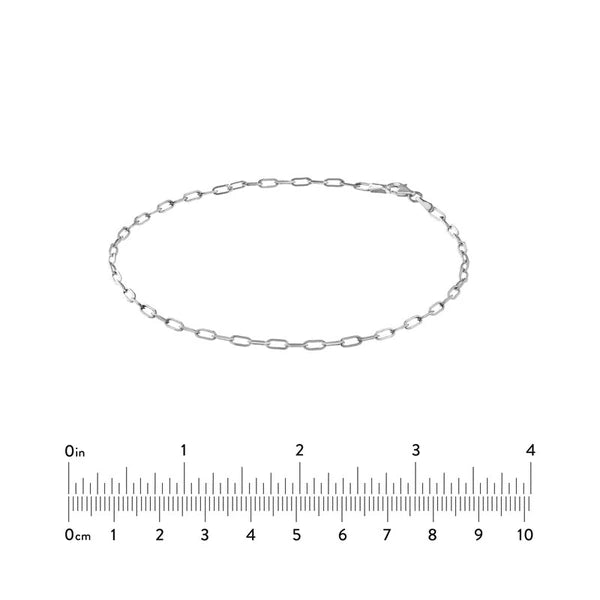 2.5mm Paper Clip Chain with Pear Shape Lock