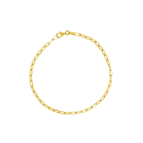 2.5mm Paper Clip Chain with Pear Shape Lock