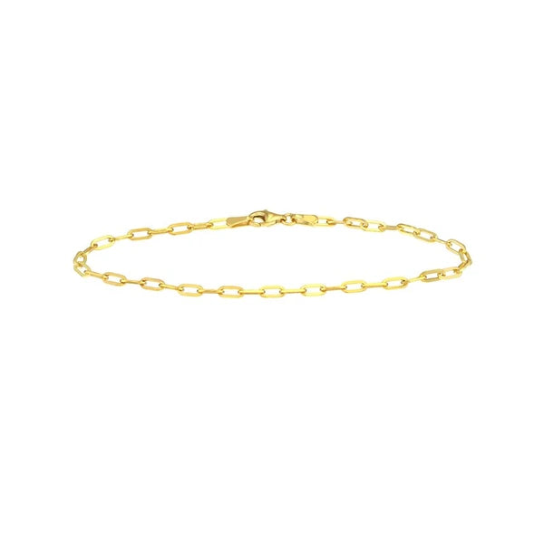 2.5mm Paper Clip Chain with Pear Shape Lock