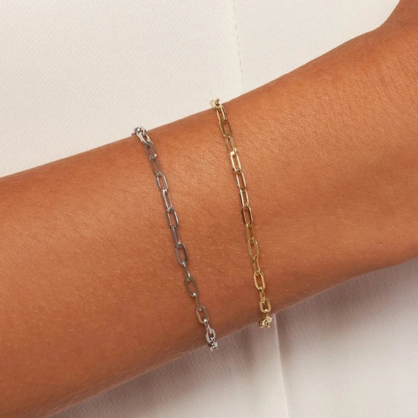 2.5mm Paper Clip Chain with Pear Shape Lock