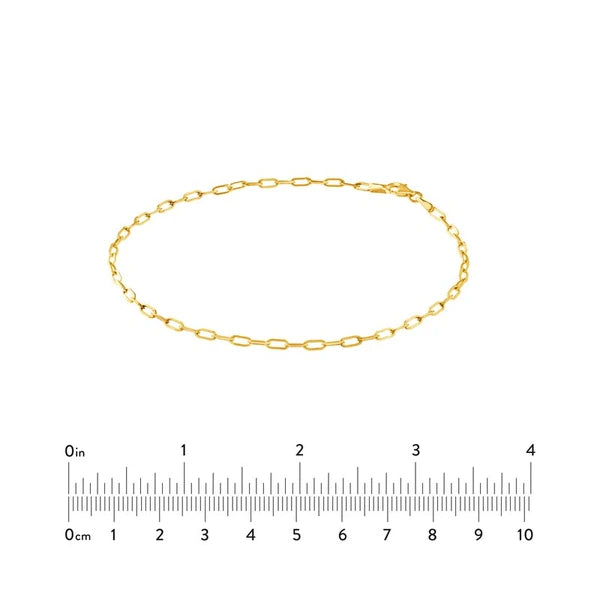 2.5mm Paper Clip Chain with Pear Shape Lock