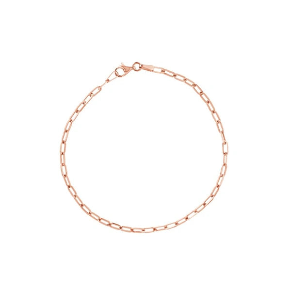 2.5mm Paper Clip Chain with Pear Shape Lock