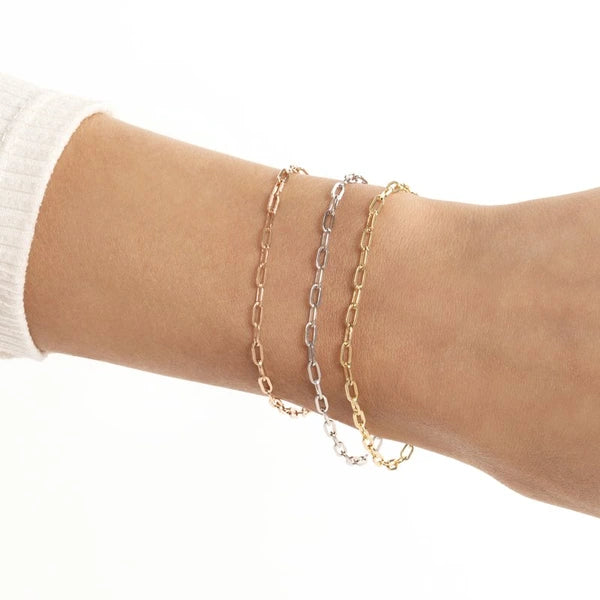 2.5mm Paper Clip Chain with Pear Shape Lock