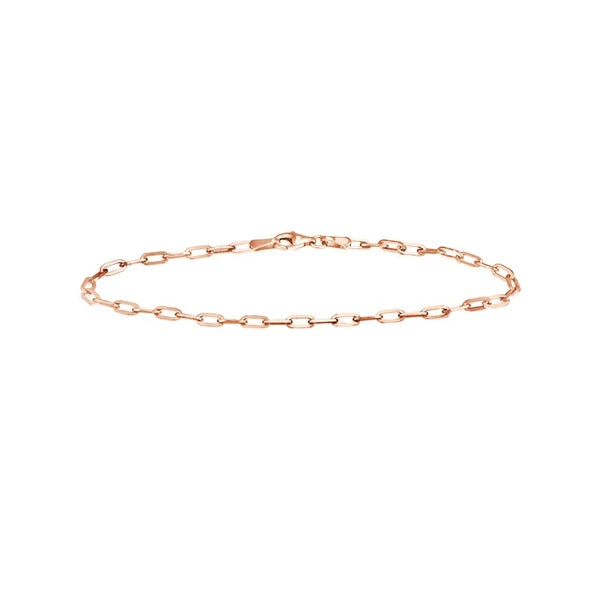 2.5mm Paper Clip Chain with Pear Shape Lock