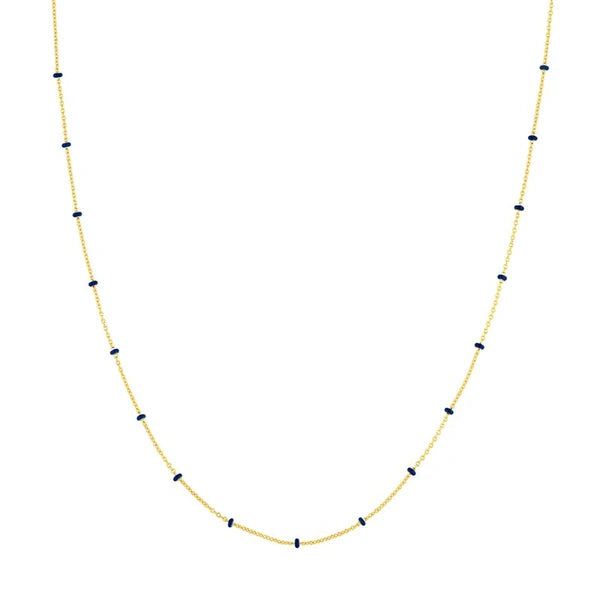 N/Avy EN/Amel Bead Saturn Chain