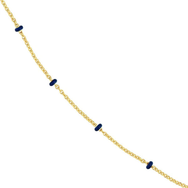 N/Avy EN/Amel Bead Saturn Chain