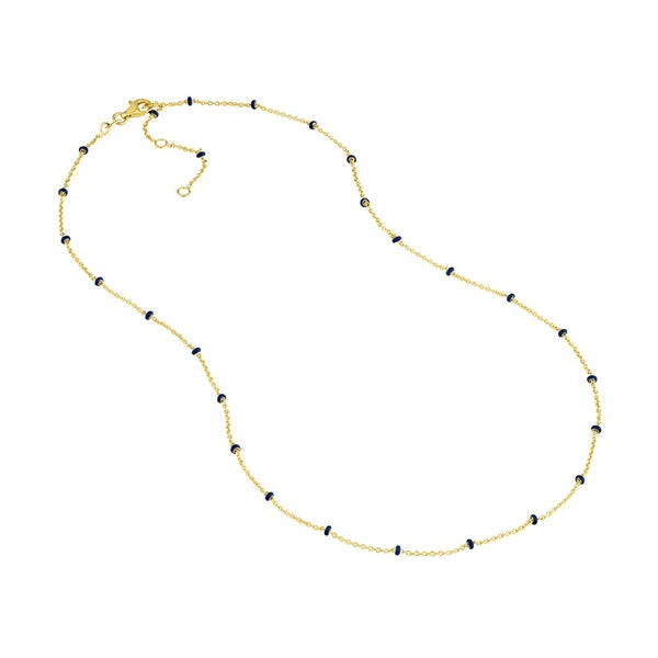 N/Avy EN/Amel Bead Saturn Chain