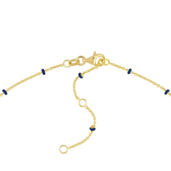 N/Avy EN/Amel Bead Saturn Chain