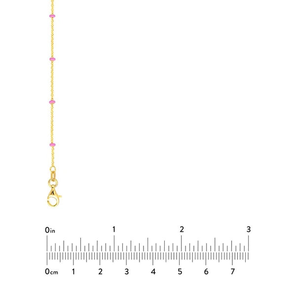 Pink EN/Amel Bead Saturn Chain