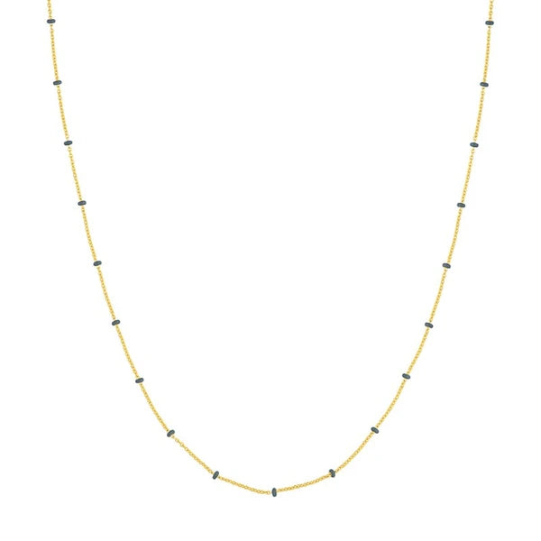 Grey EN/Amel Bead Saturn Chain