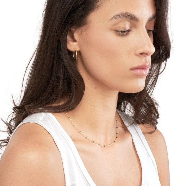 Grey EN/Amel Bead Saturn Chain