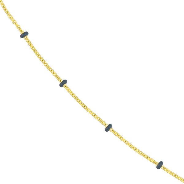 Grey EN/Amel Bead Saturn Chain