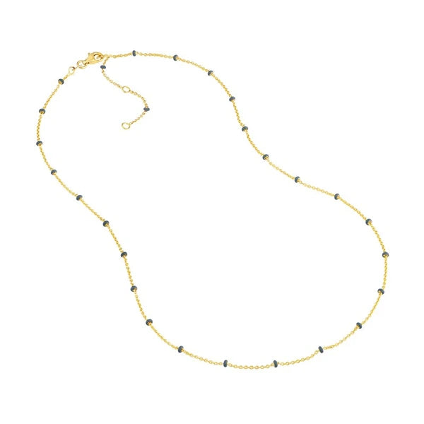 Grey EN/Amel Bead Saturn Chain