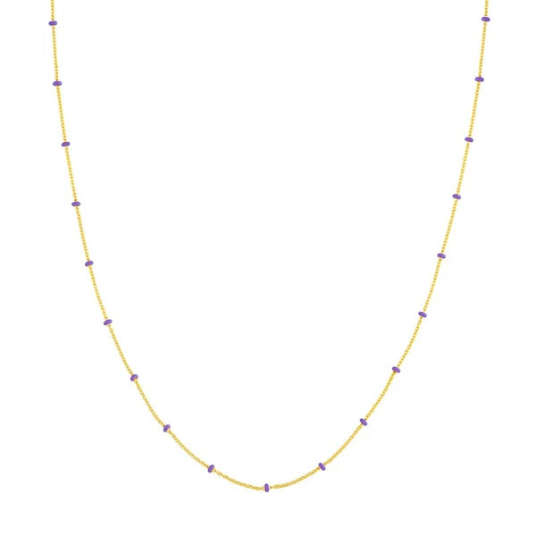 Lilac EN/Amel Bead Saturn Chain