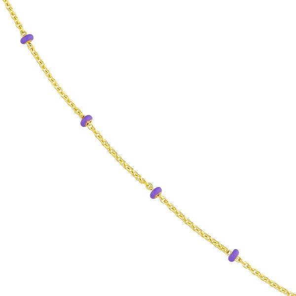 Lilac EN/Amel Bead Saturn Chain