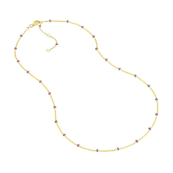 Lilac EN/Amel Bead Saturn Chain
