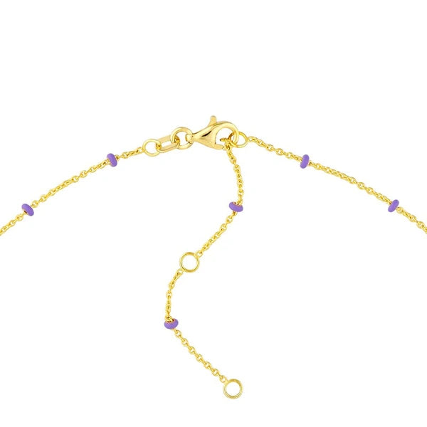 Lilac EN/Amel Bead Saturn Chain