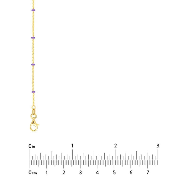 Lilac EN/Amel Bead Saturn Chain