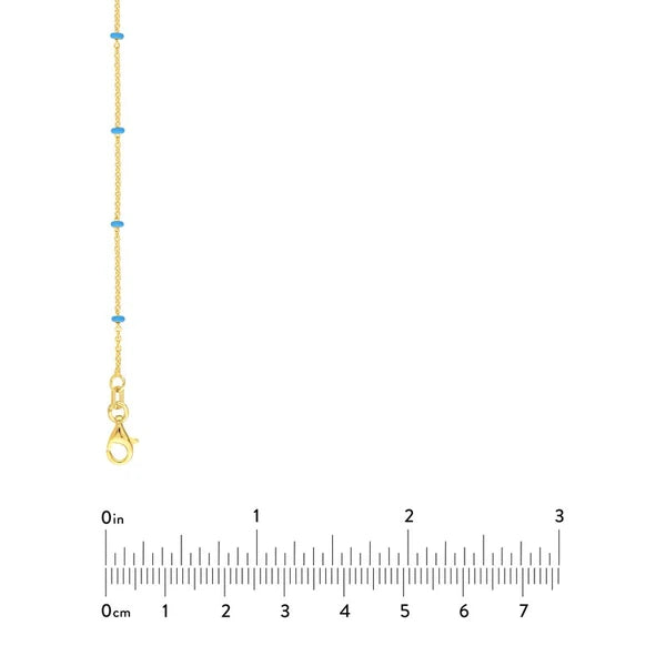 Baby Blue EN/Amel Bead Saturn Chain