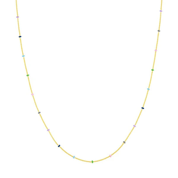 Multi-Colored EN/Amel Bead Saturn Chain