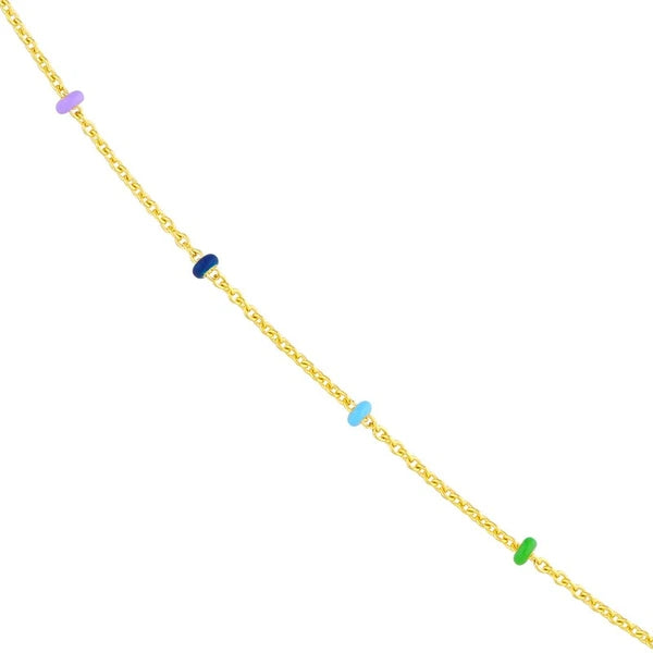 Multi-Colored EN/Amel Bead Saturn Chain