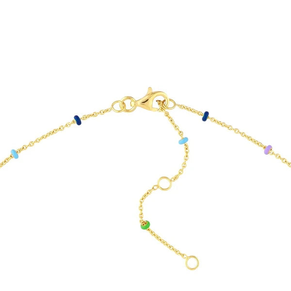 Multi-Colored EN/Amel Bead Saturn Chain