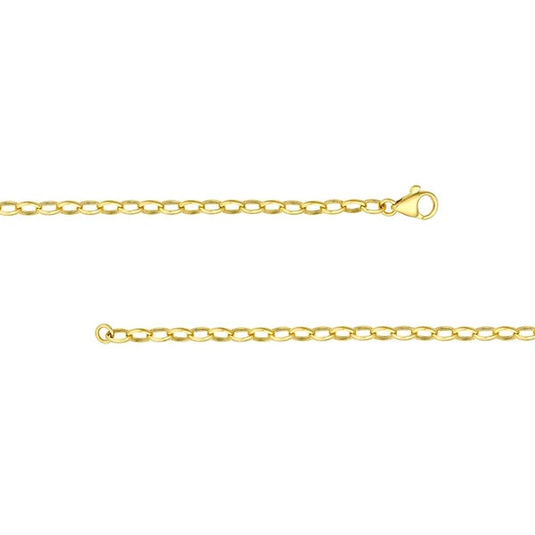 4.5mm Hollow Oval ForzentiN/A Chain with Pear Lock