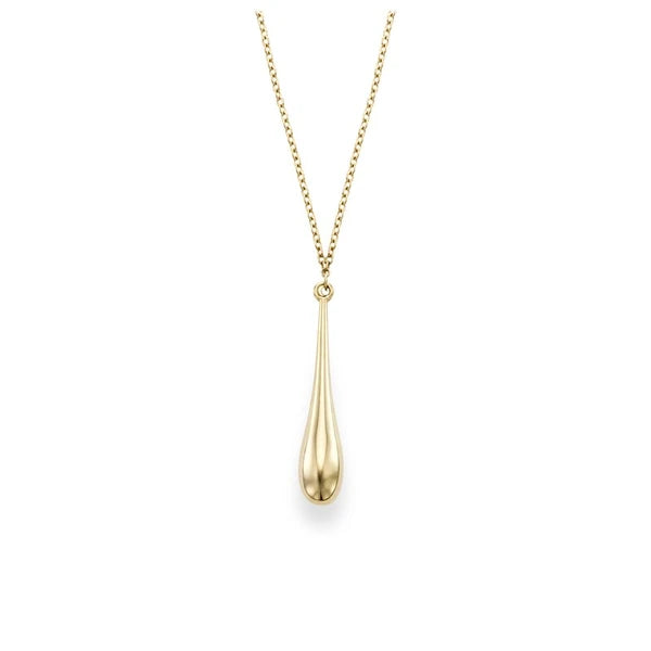 14K Gold Polished Tear Drop Necklace