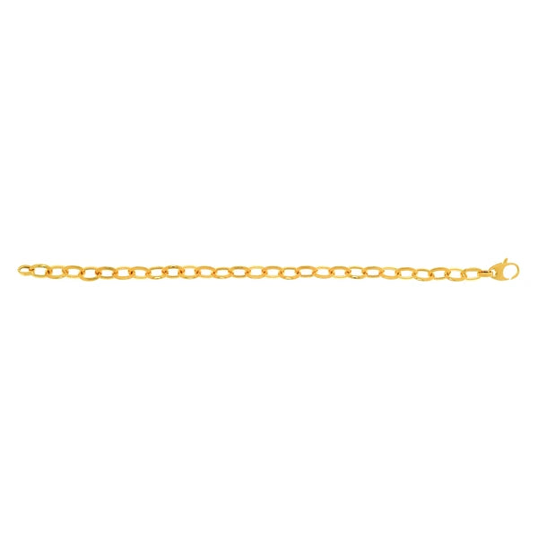 14K Gold Polished Mini Oval Link Chain