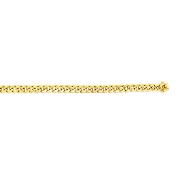 14K Gold 8.5" 7.2mm Semi-Solid Classic Miami Cuban