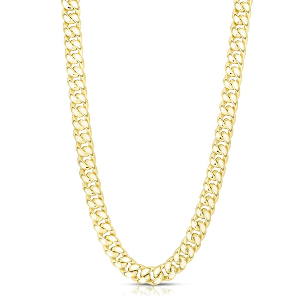 14K Gold 9" 11.1mm Semi-Solid Classic Miami Cuban