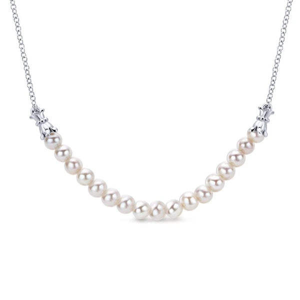 925 Sterling Silver Cultured Pearl String Necklace
