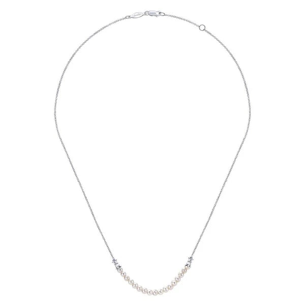 925 Sterling Silver Cultured Pearl String Necklace