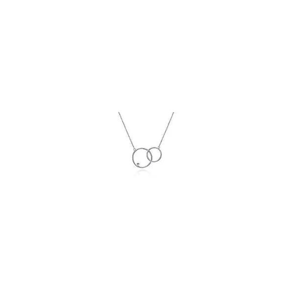 925 Sterling Silver Double Loop Diamond Pendant Necklace