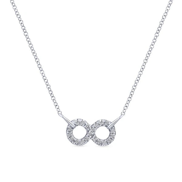 925 Sterling Silver White Sapphire Infinity Symbol Pendant Necklace