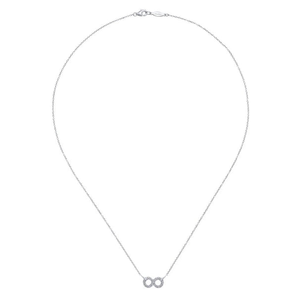 925 Sterling Silver White Sapphire Infinity Symbol Pendant Necklace