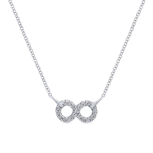 925 Sterling Silver White Sapphire Infinity Symbol Pendant Necklace