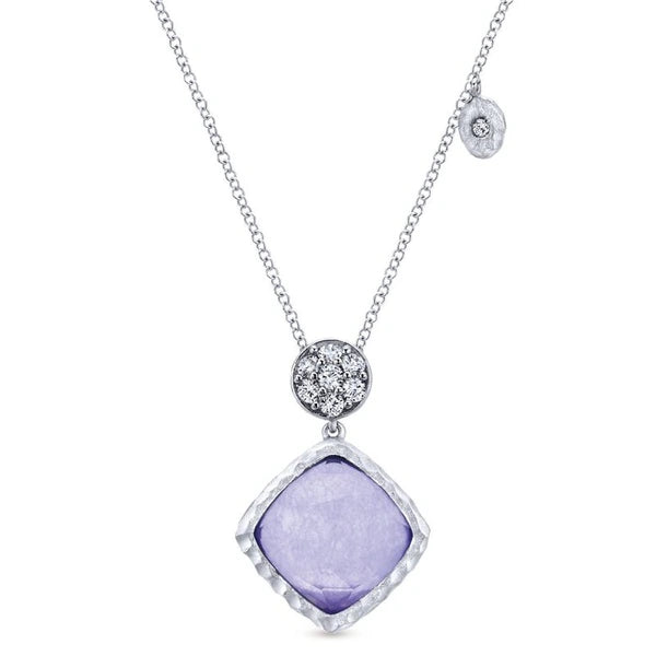 925 Sterling Silver Multi Color Stones Fashion Necklace