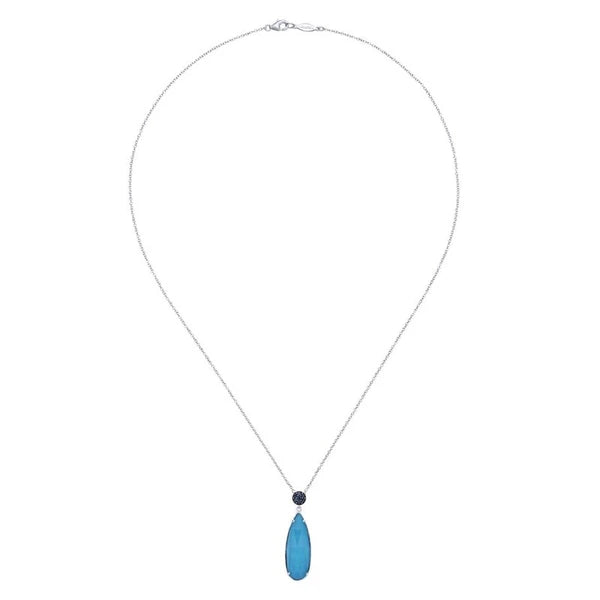 925 Sterling Silver Multi Color Stones Fashion Necklace