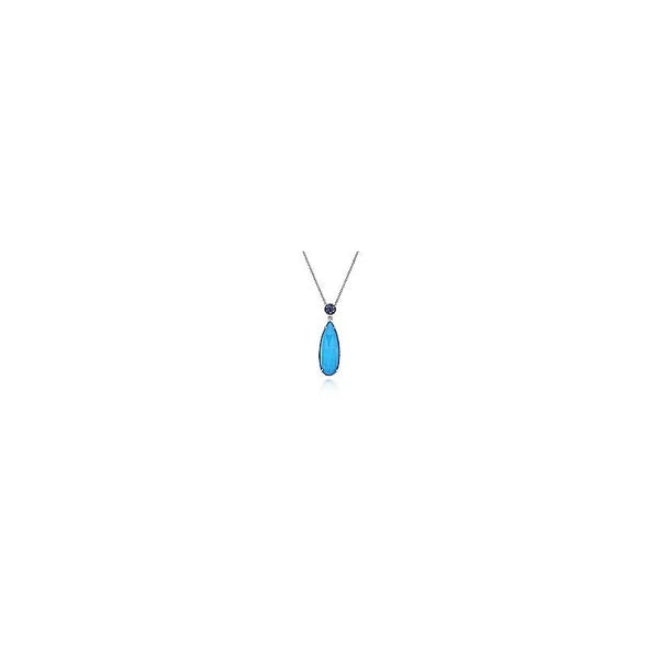 925 Sterling Silver Multi Color Stones Fashion Necklace