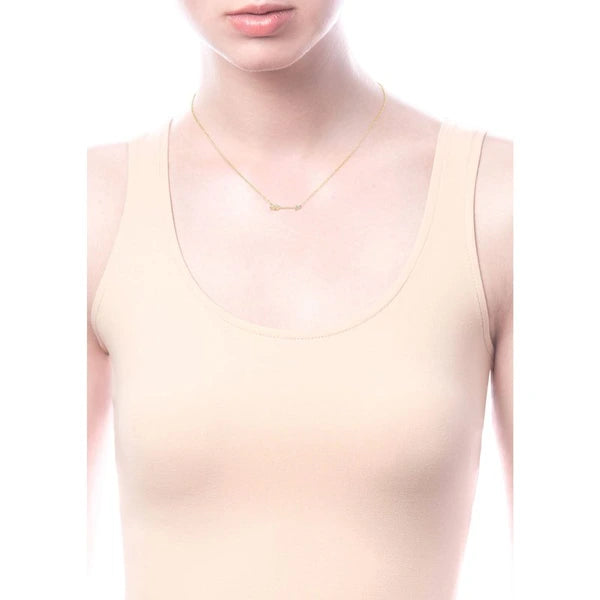 14k Yellow Gold Diamond Arrow Fashion Necklace