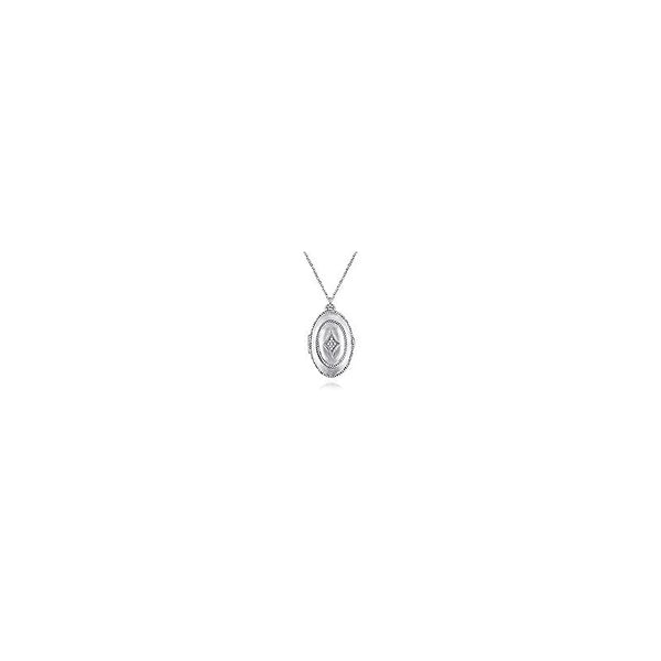 925 Sterling Silver White Sapphire Oval Locket Necklace