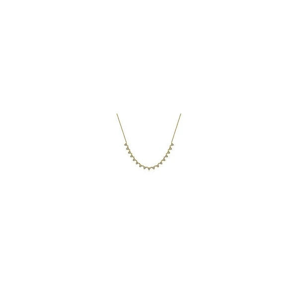 14k Yellow Gold Scalloped Diamond Choker Necklace