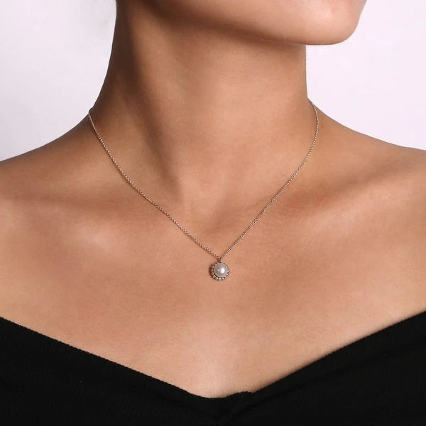 925 Sterling Silver Bujukan Pearl Pendant Necklace