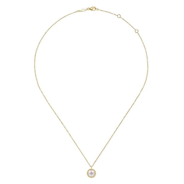 14K Yellow Gold Bujukan Pearl Pendant Necklace