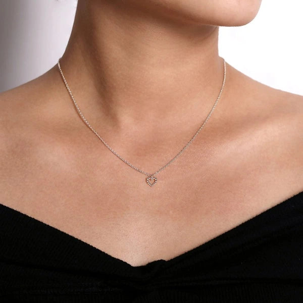 925 Sterling Silver Heart Beaded Necklace